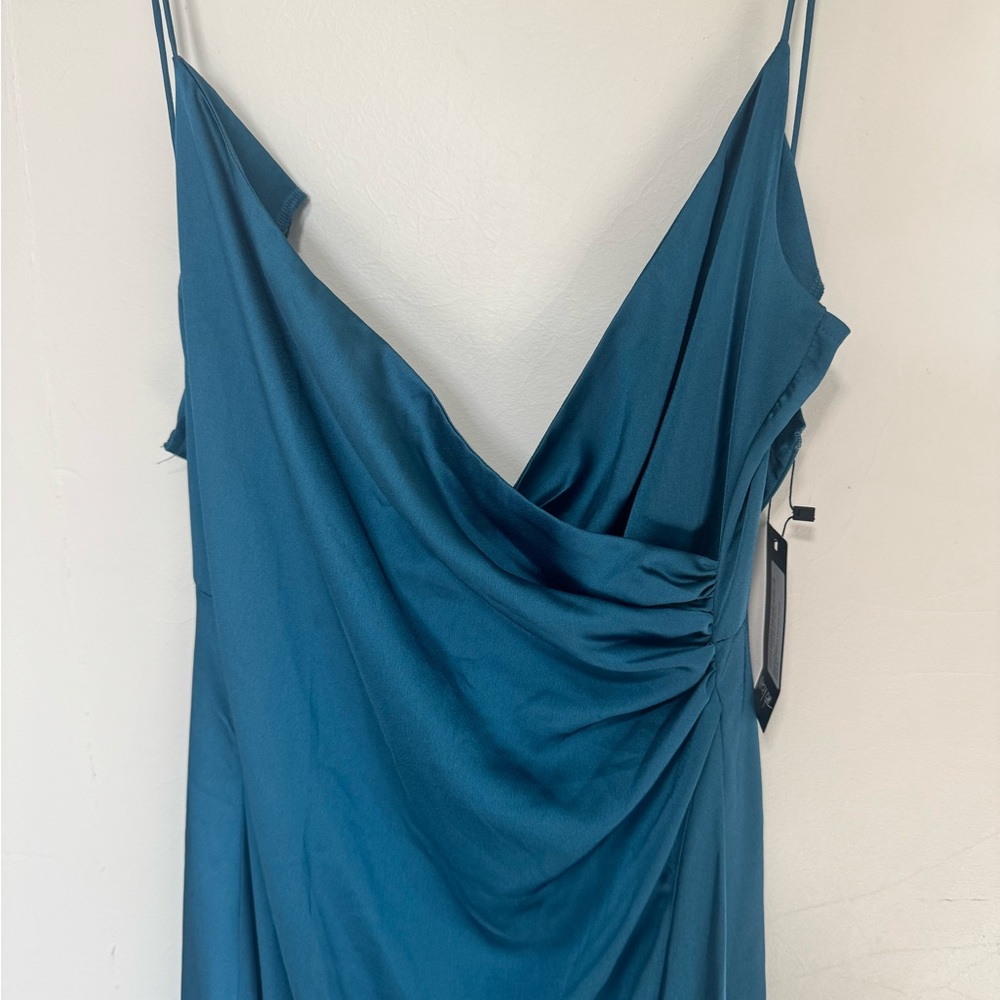 Nastygal Long Elegant Teal Dress